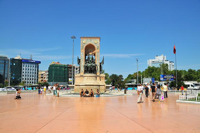 Taksim is the city centre of Istanbul and there is a statue of founders of Turkish Republic including Mustafa Kemal